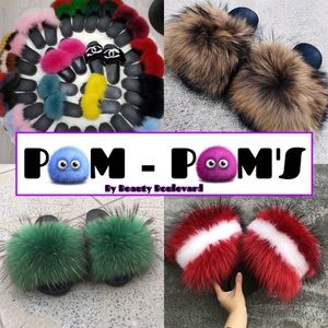 100% REAL Raccoon & Fox fur slides 🦊